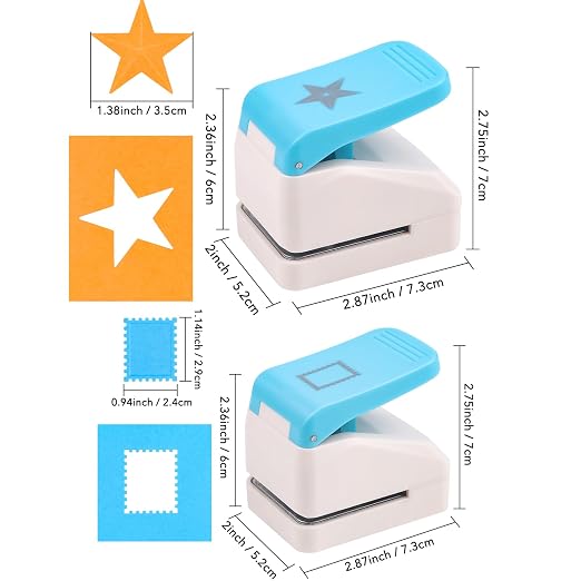 2Pcs/Set 3D Postage Stamp and Star Embossing Punch; Punches Score Tools for Scrapbooking Journaling Paper Craft DIY Card Making Paper Crafting Scrapbooking DIY Card Making Arts Crafts Supplies