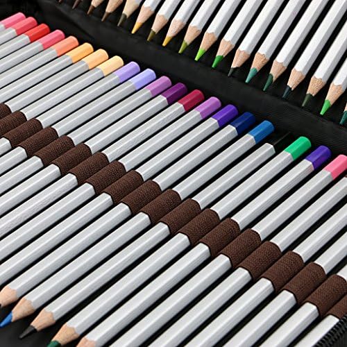 BTSKY Portable Canvas Zippered Colored Pencil Case Large Capacity 72 Slot