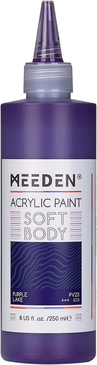MEEDEN Soft Body Acrylic Paint: Purple Lake Matte Finish 250ml/8.45oz