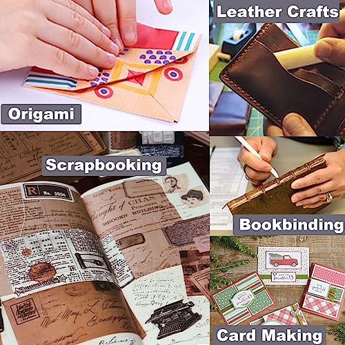 VENCINK Genuine Bone Folder Scoring Folding Creasing Burnishing Tool | 100% Cattle Bone, Origami Paper Creaser, For DIY Handmade Leather, Bookbinding, Scrapbooking, Paper Card Crafts