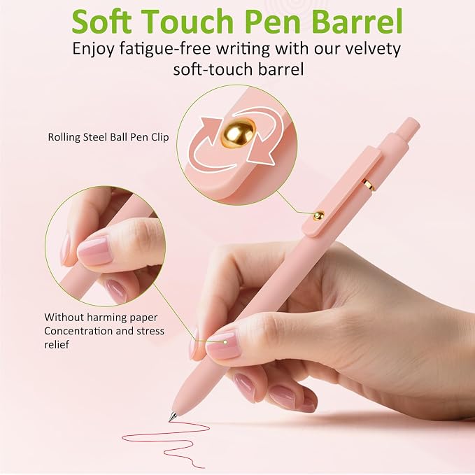 FIOVER Colored Gel Pens 6 Pack 0.7mm Medium Point Pens for Journaling