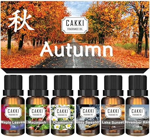 CAKKI Autumn Essential Oils for Diffusers for Home, 6 Fall Scents, 6x10 ml