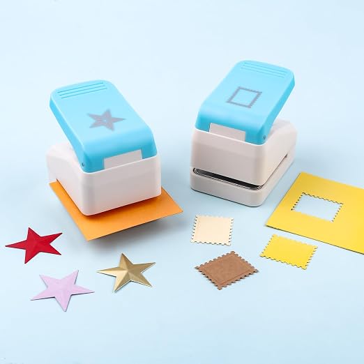 2Pcs/Set 3D Postage Stamp and Star Embossing Punch; Punches Score Tools for Scrapbooking Journaling Paper Craft DIY Card Making Paper Crafting Scrapbooking DIY Card Making Arts Crafts Supplies