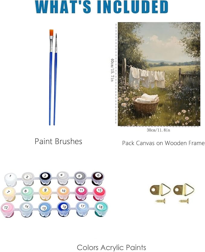 WUDWL Scenery Paint by Numbers Kit for Adults,Color By Numbers for Adults | Countryside Scenery Decor Painting by Number On Canvas, Paint Number Artist Funny Without Frame DIY, Home Wall Decor, 12x16in