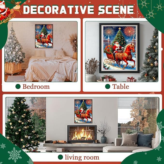 XUCNWL Christmas Diamond Art Kits for Adults,Santa Claus Diamond Painting