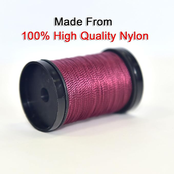30 Yards Heavy Duty Extra Strong Upholstery Nylon Sewing Thread for Machine, Home, Hand, Craft, and Denim Leather，Color：Dark red