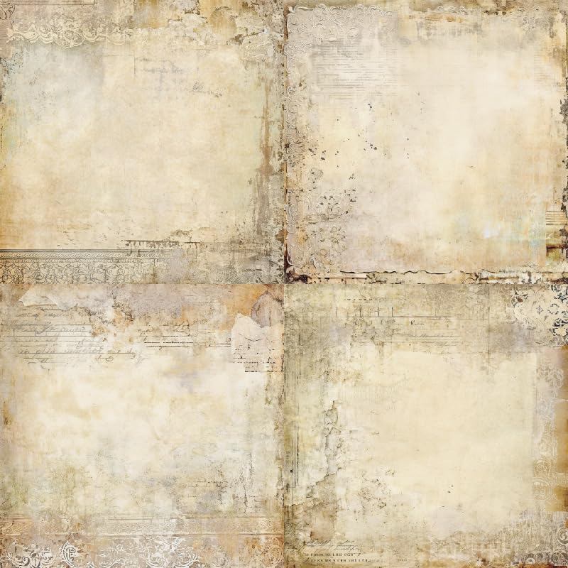 24 Sheets Vintage Lace Scrapbooking Paper Pad 6x6, Neutral Aged Background Craft Paper for Adult Journaling, Card Making, Collage & DIY Scrapbook Projects