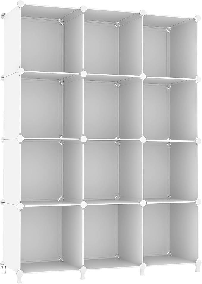 AWTATOS 12 Cube Storage Organizer, Closet Organizer Storage Shelves, White