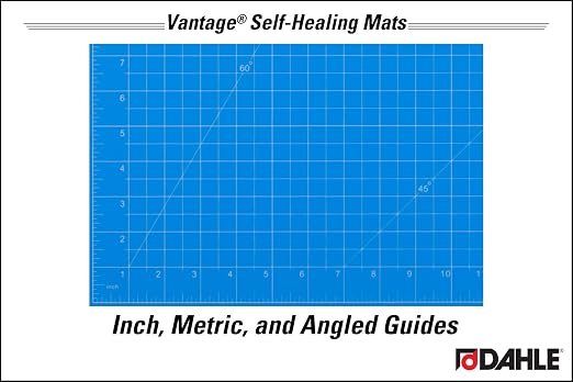 Dahle Vantage 10690 Premium Self-Healing Cutting Mat, 9"x12", 1/2" Grid, 5 Layers for Max Healing, Perfect for Crafts & Sewing, Blue
