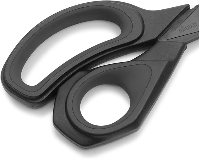 LIVINGO Fabric Scissors 8.5" Heavy Duty Sewing Shears Black | Titanium Coated Forged Steel, Sharp Precision Edge, Tailoring Clothing Leather Paper Projects