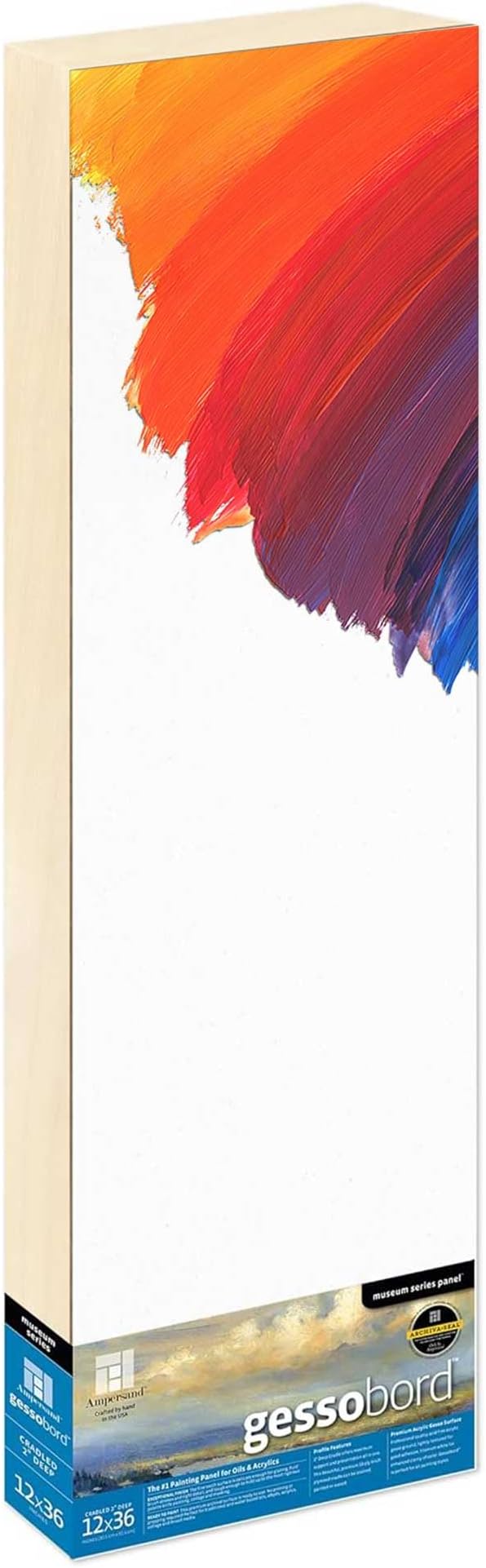 Ampersand Gessobord | 12x36 | 2" Cradled | Oil & Acrylic Painting Panel
