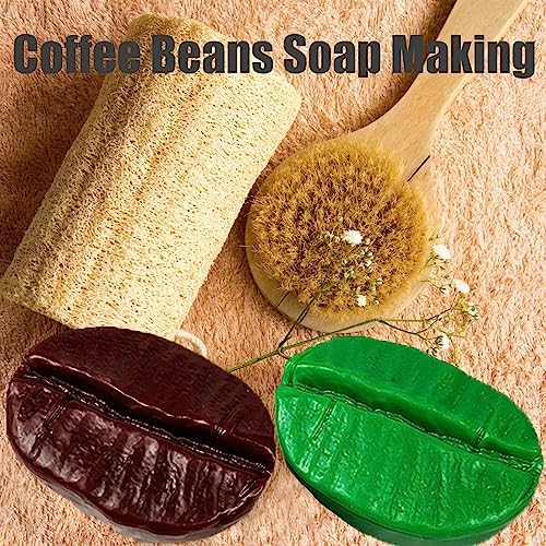 Silicone Soap Molds, Coffee Bean, 2 Pack | silicone molds for soap making, DIY Crafts, Candle, Non-stick, Soft and Durable