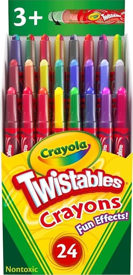 Crayola Twistables Crayons for Kids (24ct) Cute School Supplies for Toddlers, Preschool, Kindergarten, Elementary, Gifts for Boys & Girls, Ages 3, 4, 5