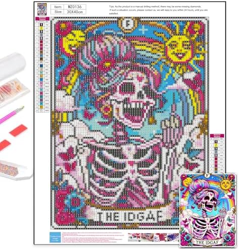 Axquilon Skull Diamond Art Kits for Adults 12x16In