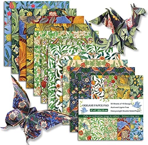 Origami Paper 6x6" Double Sided 50 Sheets 10 Colors Origami Kit,Craft Paper