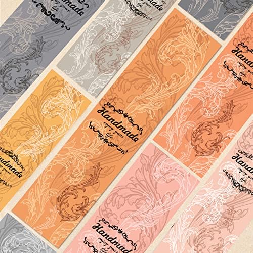 PH PandaHall 90pcs Soap Wrappers, 9 Styles Flower Soap Packaging Paper Soap Wrap Paper Tape Vertical Soap Paper Tag Floral Soap Sleeves Covers for Homemade Soap Bar Packaging, 8.2 Inch / 21cm
