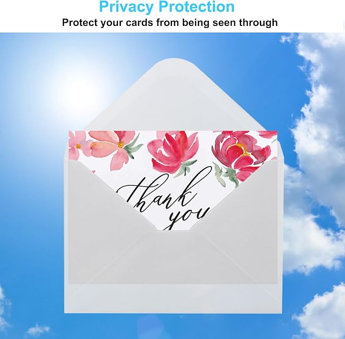 Blank Cards and Envelopes 5x7 inches, 50 Pack White Blank Note Cards Greeting Card and Envelope Set, Folded Cardstock with Envelopes for DIY Greeting Card, Thank You Card, Invitations