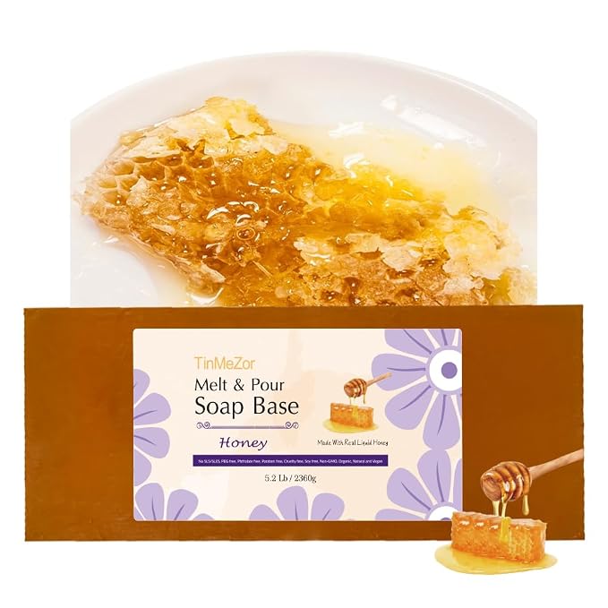 Honey Soap Base,Melt and Pour Soap Base,SLS/PEG Free,Easy Cutting 5.2 LB