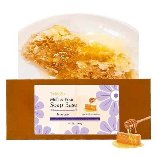 Honey Soap Base,Melt and Pour Soap Base,SLS/PEG Free,Easy Cutting 5.2 LB