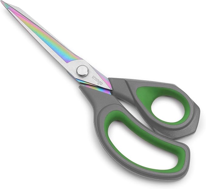 LIVINGO Fabric Scissors 9.5" Professional Sewing Shears All Purpose | Titanium Coated Steel Blade, Precision Cutting Control, Cloth Paper Leather Crafting Supplies