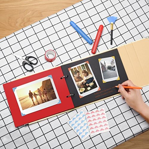 Firbon Scrapbook Album, DIY Photo Album with Black Pages Memory Book