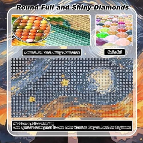 VeGuude 3 Pack Diamond Art Kits for Adults Home Wall Decor Gift 12x16In
