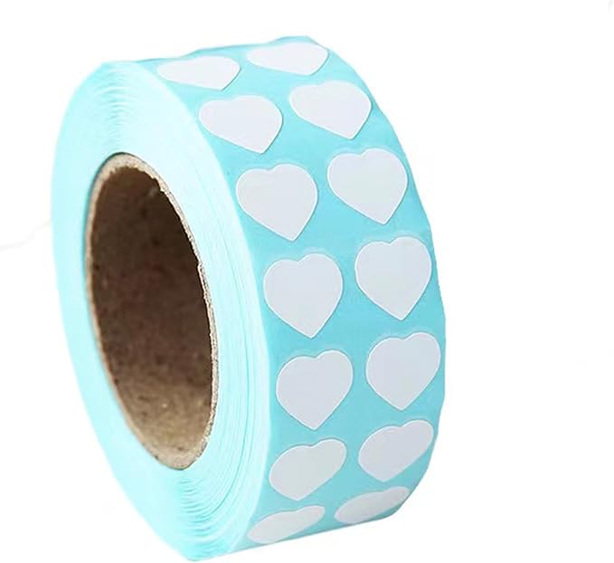 3000 Pieces Diamond Painting Storage Containers White Labels, Diamond Painting Bead Kits for Name Number, Self-Adhesiven Blank Writable Small Art Stickers for Office DIY (Heart)
