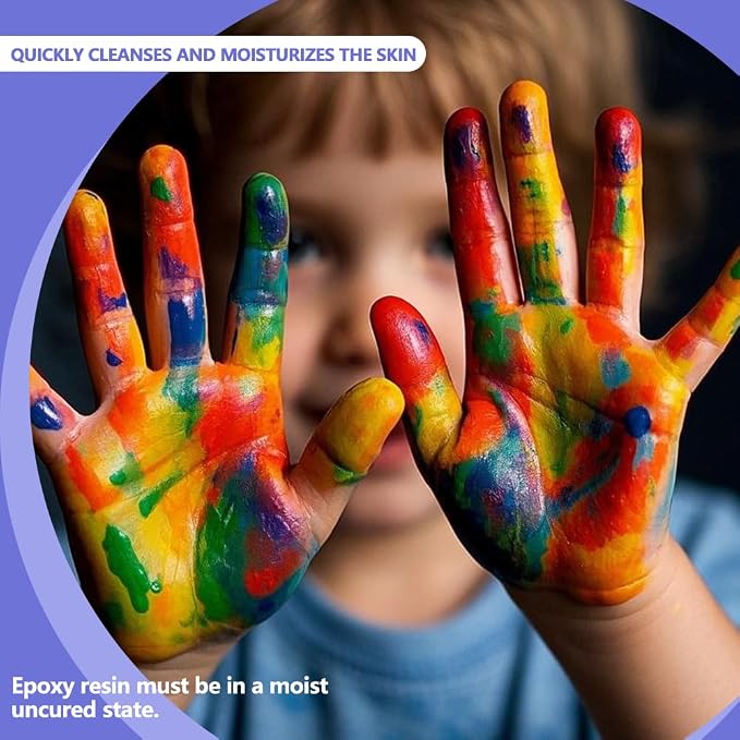 Hands Resin Remover Gel - All Natural Epoxy Resin Cleaner - Magical Cleanser for Artists - Epoxy Remover - Glue, Silicone, Paint & Glitter Soap- For Soft and Moisturized Skin