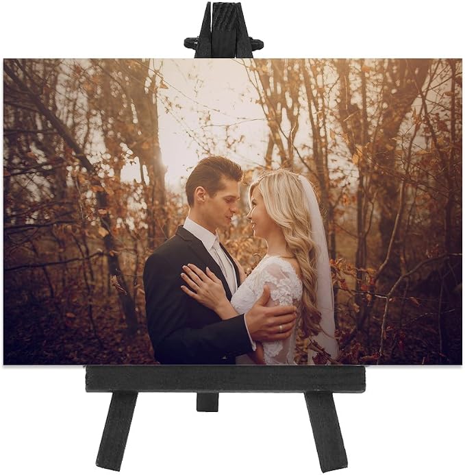 EBOOT 12 Pack 6.25 Inch Black Mini Wood Easels, Small Display Easel Stand for Painting Canvases, Art and Crafts, Tripod, Painting Party, Students Tabletop Easels, Portable Canvas Picture Sign Holder