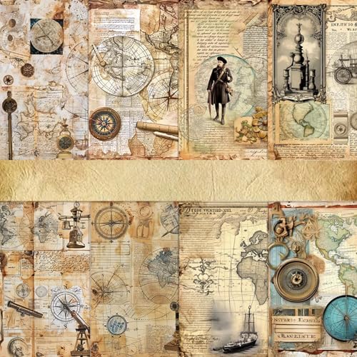 Bomichi 16 Sheets Scrapbook Paper, Vintage Decorative Scrapbook Supplies for Junk Journal Card Making Picture Art Collage DIY 5.8x5.8 inches, Butterfly theme