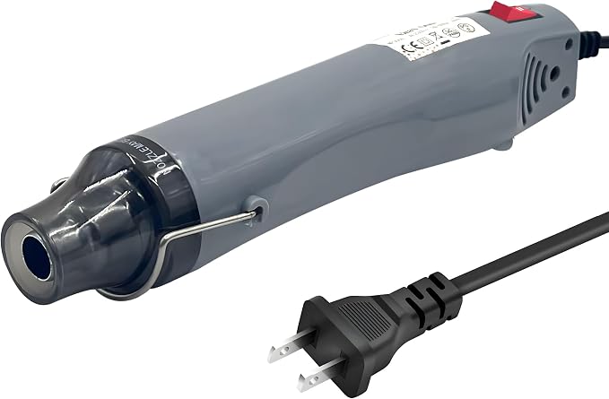 Mini Heat Gun for Crafting, 300W 2-Temp Settings Fast Heat Hot Air Gun Tool for Crafting, Heat Gun for Craft Dryer, 6.56Ft Long Cable Overload Protection for Drying Paint, Shrink Tubing - Grey