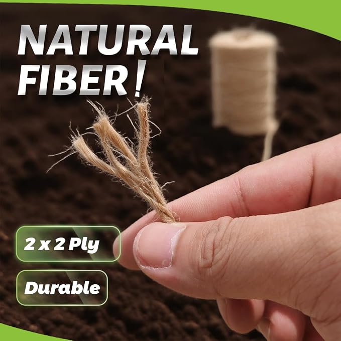 Jute Twine 3MM x 350FT Jute Rope for Crafts Gardening Garden Plant Gift Wrapping Art Decoration Packing Material Christmas Twine Bulk Heavy-Duty (Brown 3mm* 350ft)