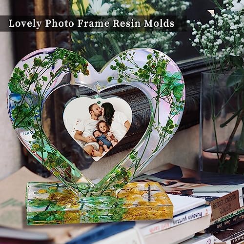 Heart Photo Frame Resin Molds Silicone, Large Ornament Picture Frame Silicone Mold for Resin Casting, DIY Epoxy Resin Floral Art Crafts Home Decoration Engagement Wedding Birthday Gifts