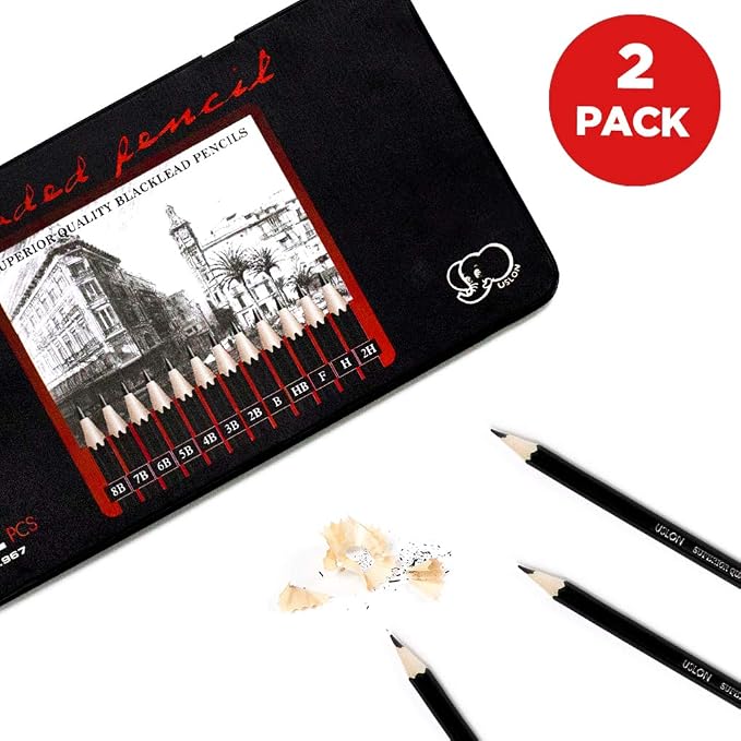Professional Sketch pencils Drawing pencils set for Kids and Adults,Art sketching pencils for Artists Beginner(8B-2H).(24-Count)