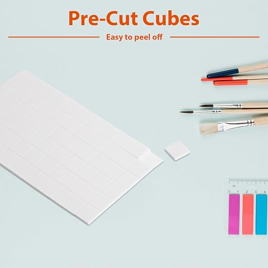 8 Sheets 1320 Pcs Foam Squares 2 Sizes Double Sided Foam Tape Adhesive Dots Mount Stickers for Crafts Office Supplies DIY Crafting Scrapbook Halloween Christmas 2 Sizes (0.47in/12mm, 0.24in/6mm)
