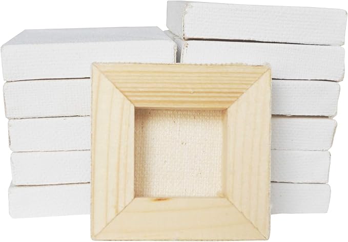 LWR CRAFTS Mini Stretched Canvas 2" X 2" Pack of 12