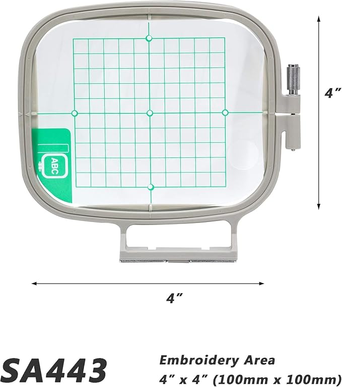 Sew Tech Embroidery Hoop for Brother, 4x4in 100x100mm SA443 EF83 Frame | Fits PE900 SE2000 PE800 PE780D PE770 PE700 SE2100 SE1950 SE1900 NS1250E NS2850D Brother; Baby Lock Bloom Accord Ellure