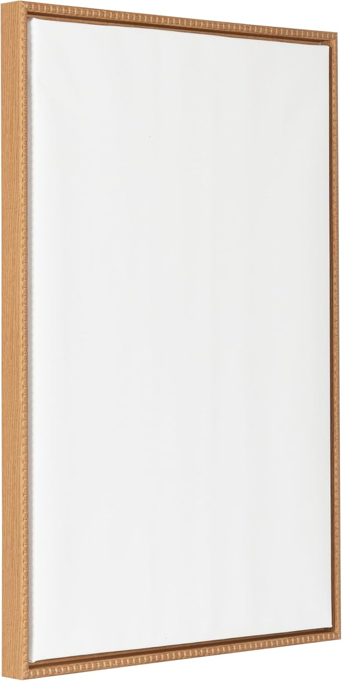 Kate and Laurel Sylvie Blank Framed Canvas Wall Art, 23x33 Natural Beaded, Vintage Modern Empty Canvas for Paint-Your-Own Art, Ready to Paint Premium Canvas Already Framed