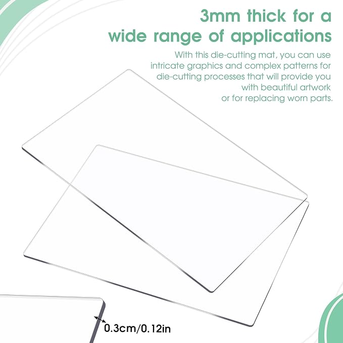 8 Packs Standard Cutting Pads Clear Acrylic Die Cutting Plates, Transparency Cutting Pads for Embossing Crafting, Standard Cutting Pads for Die Cutting Machine(8.7x6.1inches)