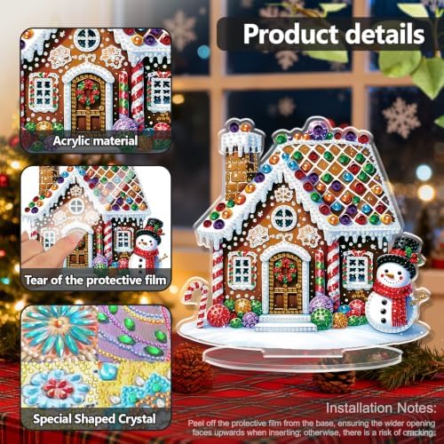 ARPADAMO Christmas Diamond Art Kits for Adults,Candy House Diamond Painting