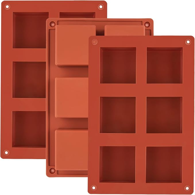 JOERSH Square Cake Silicone Molds, 3 Pack, 2" x 2" x 1"