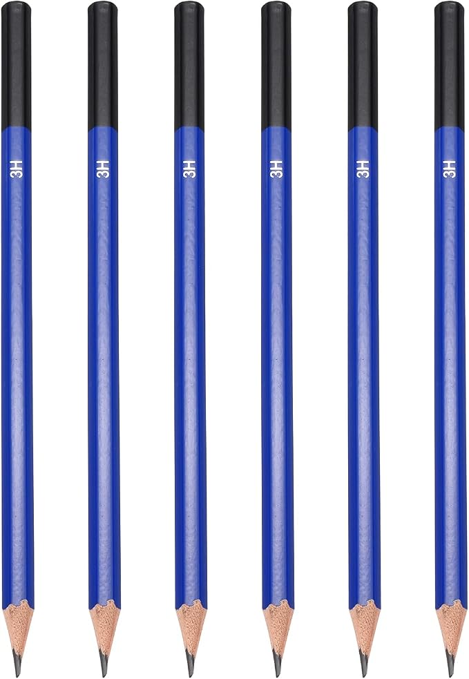 PATIKIL 3H Drawing Pencils for Sketching, 6PCS Sketch Pencils for Drawing Art Pencils Graphite Wood Pre-sharpened for Artists