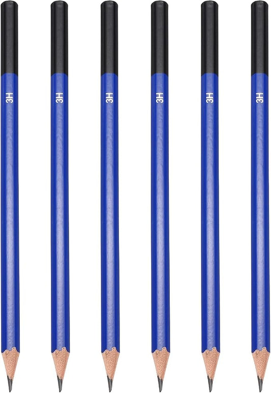 PATIKIL 3H Drawing Pencils for Sketching, 6PCS Sketch Pencils for Drawing Art Pencils Graphite Wood Pre-sharpened for Artists