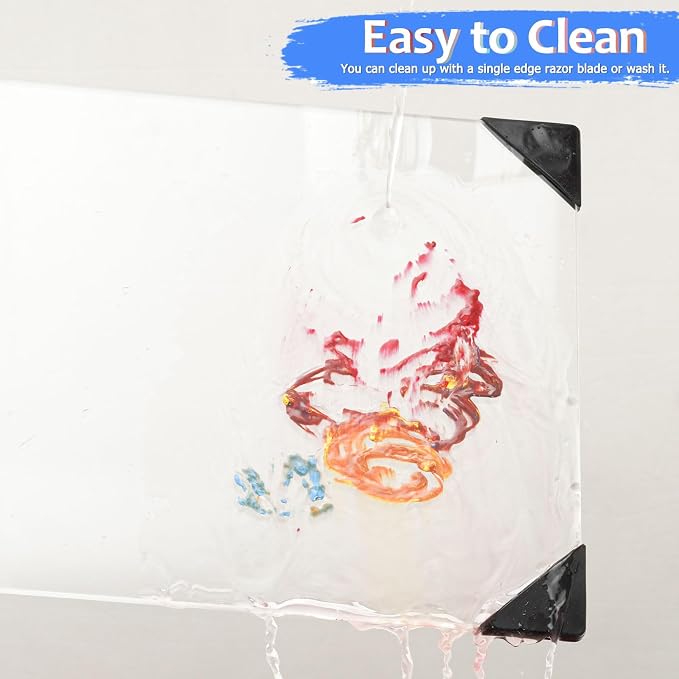 Glass Palette for Oil Painting, 12 x 9 Inches, Ultra Clear, Easy to Clean