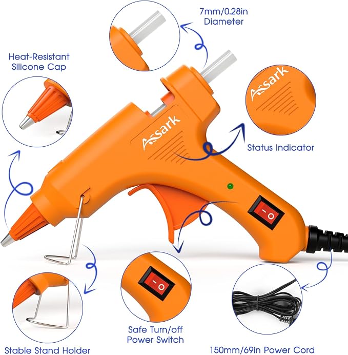 Assark 30W Mini Hot Glue Gun Kit with 30 Glue Sticks