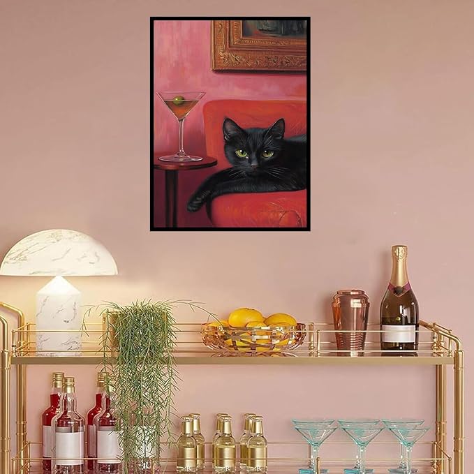 Black Cat Diamond Art Kits for Adults 12x16inch