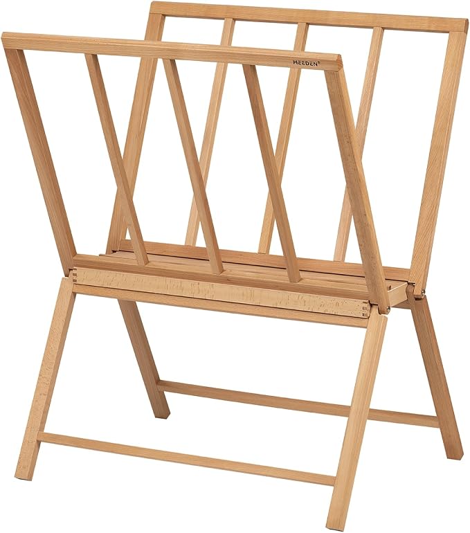 MEEDEN Folding Large Print Rack: Beech Wooden Art Storage Rack for Canvas