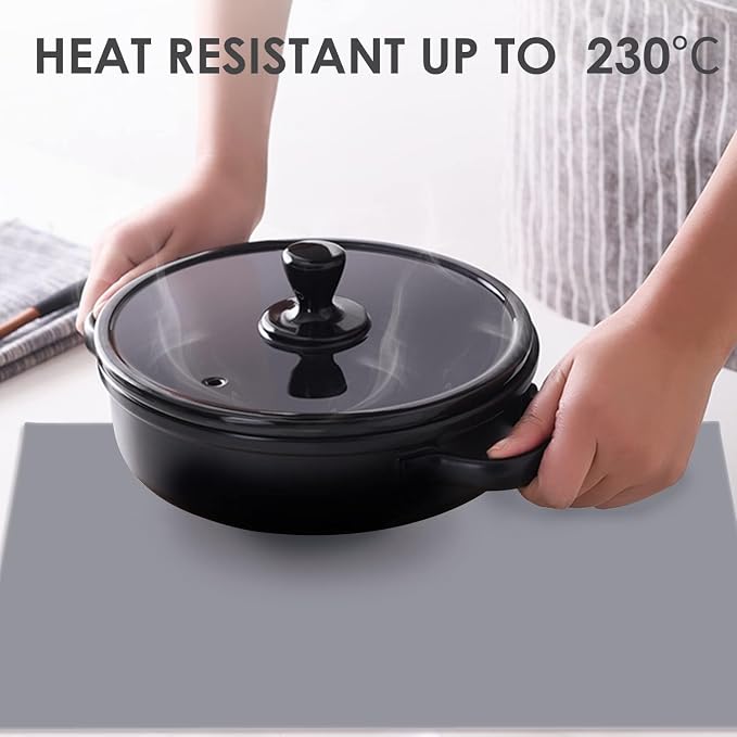 Extra Large Silicone Mats for Kitchen Counter, Silicone Placemats for Kids, Nonstick Nonskid Silicone Mat for Baking Crafts, Waterproof Heat Resistant Mat Coffee Mat, 27.6'' x16''