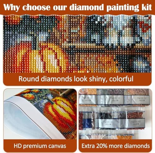 WNPOKN Halloween Highland Cow Diamond Art Kits for Adults