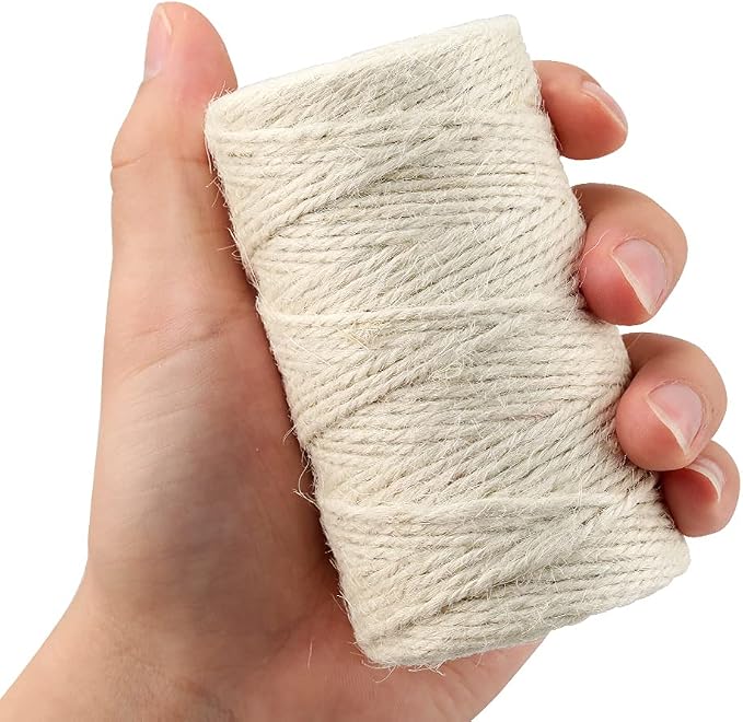 KINGLAKE Natural Jute Twine - 328 Feet, Arts & Crafts, Christmas, Durable Packing String, Beige
